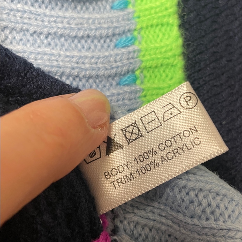 Lisa Todd Navy Sweater with Colorful Trim - Picture 6 of 7